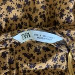 ZARA Brown Floral Ruffle Babydoll Blouse S Cottagecore Boho Fall Photo 3