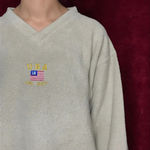 USA Long Beach beige sweater womens size large L Photo 1