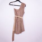 Retrofête Retrofete Ella Beaded Sequin Sparkle Embellished One Shoulder Mini Dress Bronze Photo 5