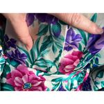 Adonna robe satin floral purple teal pink Photo 4