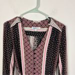 Intermix  Purple Pattern Silk Drawstring Romper Photo 2