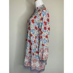 SundayUp Floral Dress Sz Large Cream Orange Gold Blue Boho Photo 2