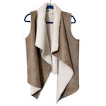 Clover + Scout  women's size large faux fur sleeveless suede brown and tan flaw Photo 8