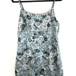 Wild Fable  Mini Slip Dress Sleeveless Satin Slit Floral Blue Gray M Photo 0