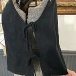 Abercrombie & Fitch NWT Linen Blend Apron Tie Side Cropped Black Tank - XS ππ Photo 4