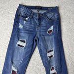 Judy Blue Women's 3/26 High Rise Skinny Fit Distressed Plaid Tummy Control Jeans Photo 1