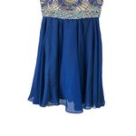 Sherri Hill  Blue Nude Beaded Skater Cocktail Dress Size 4 Photo 6