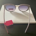 Betsey Johnson NWT--RED FRAME CAT EYE SUNGLASSES Gorgeous red frame cat eye sunglasses, red on outside, black and white on inside, brand new Photo 2