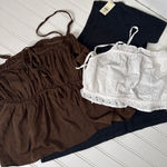 Aerie NWT  & American Eagle Lots Of 3 - One Shoulder & Cami Cropped Top Bundle M Photo 0
