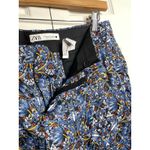 ZARA NEW  Floral Satin Pants Womens Size Medium Blue Straight Mid Rise Boho Photo 4