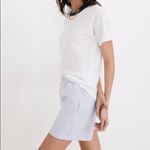 Madewell Whisper Cotton Rib-Crewneck Ringer White/Navy Tee Photo 7