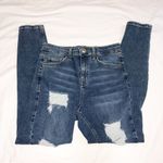 Topshop Moto Jamie Size 28x30 Jeans Blue Stretch Skinny High Rise Distressed Zip Photo 7