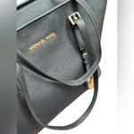 Michael Kors  Black Leather Tote with Gold Accents Photo 4
