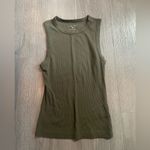 American Eagle  Olive Green High Neck Ribbed Cropped Tank size XS Photo 1