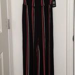 EXPRESS NWT Striped Black Jumpsuit Photo 1