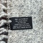 Vintage Wool Scarf Gray Burgundy Purple Fringe Photo 3