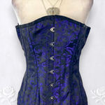Fiona's Fineries Ethereal Whimsygoth Gothic Black Purple Lace Up Corset Top 30" Size undefined Photo 0