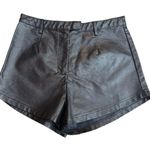 Princess Polly  Size 6 High Rise Sienna Shorts Black Faux Leather Baddie Motocore Photo 1