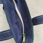 Vintage LL Bean Boat And Tote Micro Mini Green Navy Stripe Strap Excellent RARE Photo 3