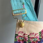 NWOT Manoush Women's Overalls Blue Denim Jeans Floral Flowers Cutoff Short 34 Size undefined Photo 7