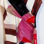 Donna Karan New York Abstract Sleeveless Vneck Faux Wrap Tank Blouse Size XS Photo 3