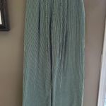 Blue Blush Green and White Striped Trousers Photo 0