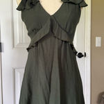 Mi Ami Ruffle Sleeve Dress in Olive‎ Green Small Photo 0