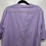 Embroidered Button Front High Low Women's Purple Tunic Size XL Short Sleeve Photo 6