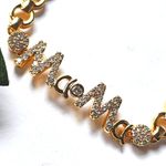 Gold Filled Chain Bracelet Mama with Crystals Photo 1