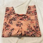 Floral Pink Coral Athletic Workout Leggings Back Pockets Baby Breath Size L Photo 1