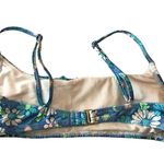 No Boundaries  Bikini Top Floral Adjustable Straps Blue White S Photo 1