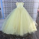 Mori Lee Y2K Butterfly Bead Embellish Yellow Poof quinceañera Prom Ball Gown 3/4 Photo 3