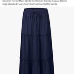 Navy Blue Tiered Maxi Skirt for Women Size Large New Never Worn Photo 2
