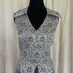 Patra Evening Gown 14 Silver Metallic Halter Top Chiffon Skirt Formal Dress USA Photo 3