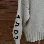 Elan  Boye Sweater Grey Free Love Sleeves Womens Size Medium New $95 Tags Photo 5