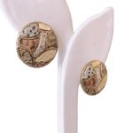 Gypsy Dome Round 3D Disc Multicolor Stud Earrings  Bohemian Boho Photo 1