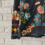 Johnny Was Ardell Pullover Hoodie Black Floral Print Boho Womens Small Photo 6
