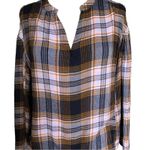 Jessica Simpson  Jenna Womens Boho Hi-Lo Plaid Notch-Neck Pullover Top Small Photo 1