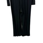 LNA Kalaya Ribbed Knit Black Long Sleeve Bodycon Lace Up Front Jumpsuit Size 1X Photo 9