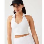 Outdoor Voices Warmup White Sleeveless Collared V Neck Polo Athletic Crop Top M Photo 0