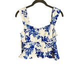 Anthropologie NWT  Maeve Peplum Crop XS Blue Floral Tank‎ Photo 2