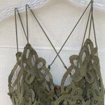 Free People NWT Womens medium olive sparrow green Adella lace cross strap Cami Photo 6