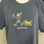 Life is Good  America Crusher Womens Short Sleeve Tshirt Blue Size Large Photo 1