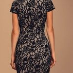 Lulus  Romantic Rendezvous Black Lace Asymmetrical Black Lace MIDI Dress size xs Photo 1
