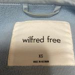 Aritzia Wilfred Free Blue Faux Sherpa Long Sleeve Snap Longline Jacket Size XS Photo 4