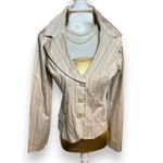 Vintage Y2K IZ BYER Womens sz L White Pink Pinstripe Button Blazer Mob Wife Work Size L Photo 1