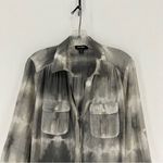 Lord & Taylor Long Button Pocket Sleeve Shirt Tie Dye Women’s M Grey Gray Size M Photo 1