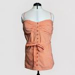 Picky Boo orange Gingham adjustable strap women shirt W/Belt MSRP $50|Size:2XL Size 2X Photo 15