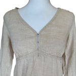Old Navy Linen Maternity Top Beige Blouse Womens Size XS Maternity Photo 4