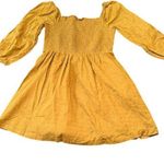 Lost + Wander Women's Yellow Smocked Bodice Mini Dress Size M Photo 0